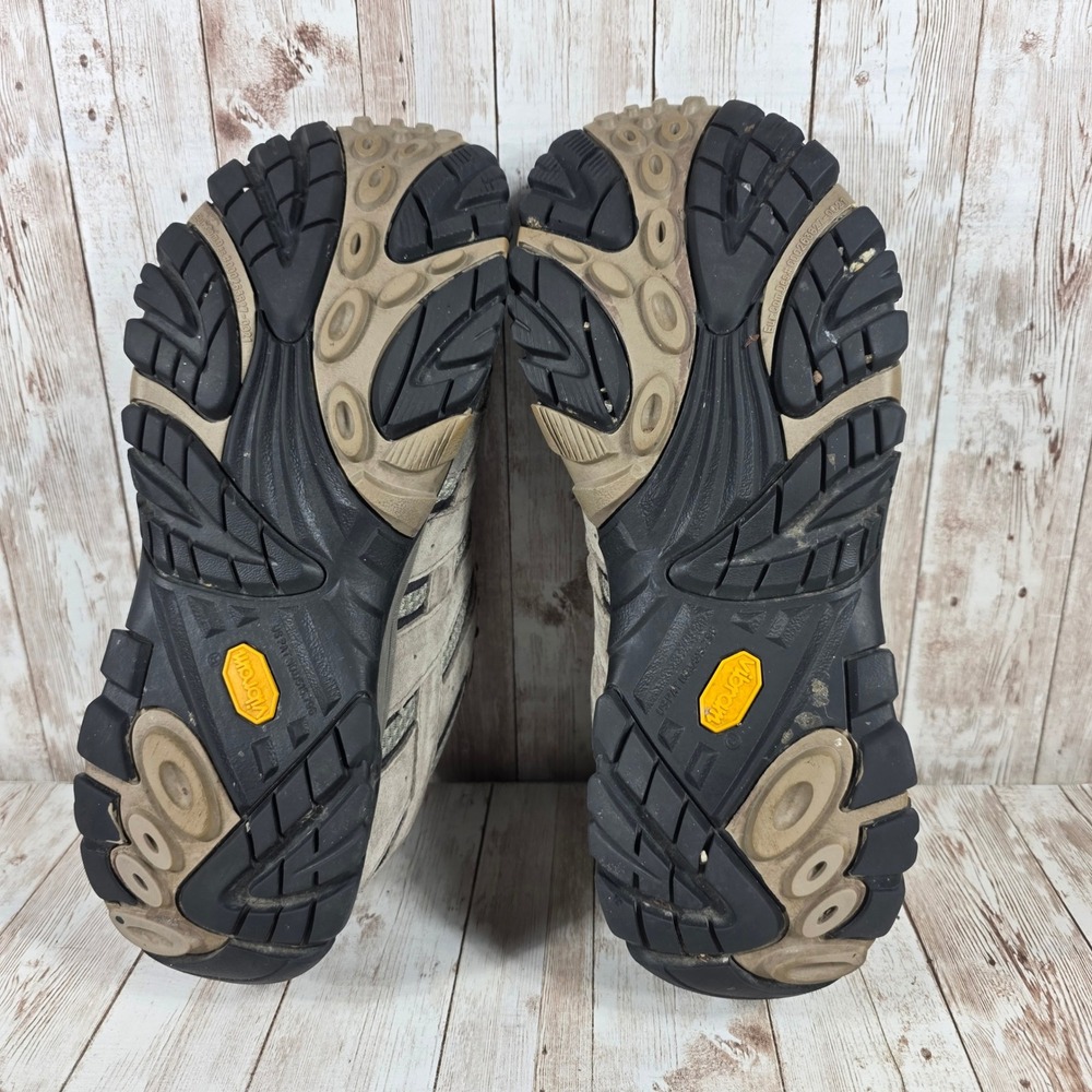 Merrell Moab 2 Waterproof Mens 10.5 Hiking Shoes Taupe Grey Vibram Low Trai - Picture 7 of 8